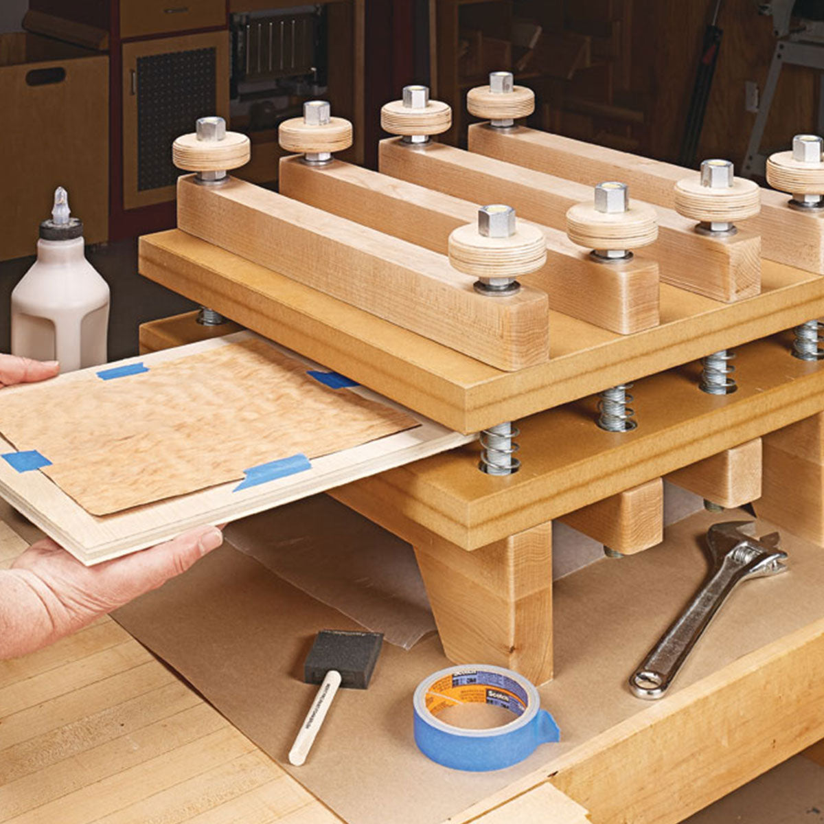 Woodsmith Heavy-Duty Veneer Press Standard Plan & Premium Shop Drawings