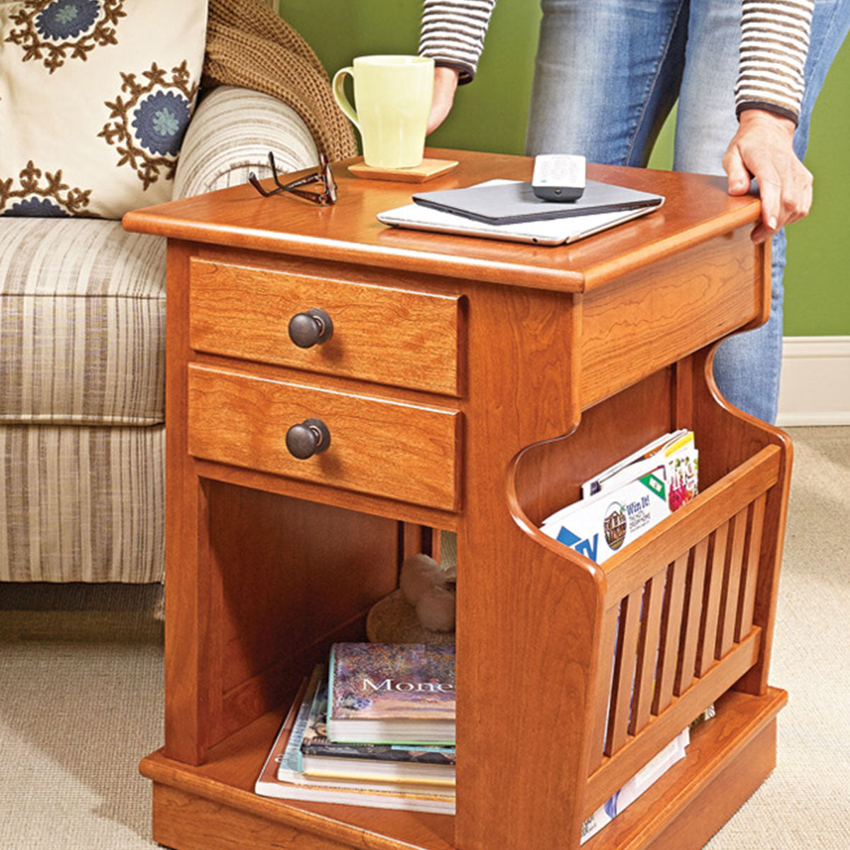 Woodsmith Sliding Top End Table Standard Plan & Premium Shop Drawings