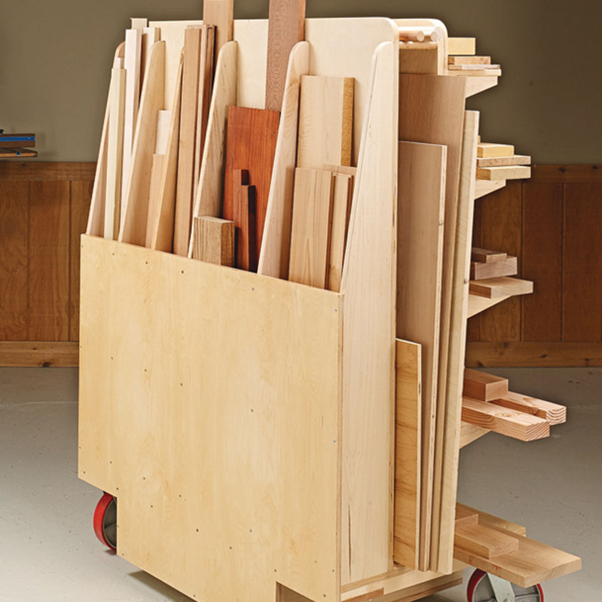 Woodsmith Sturdy Lumber Cart Standard Plan & Premium Shop Drawings