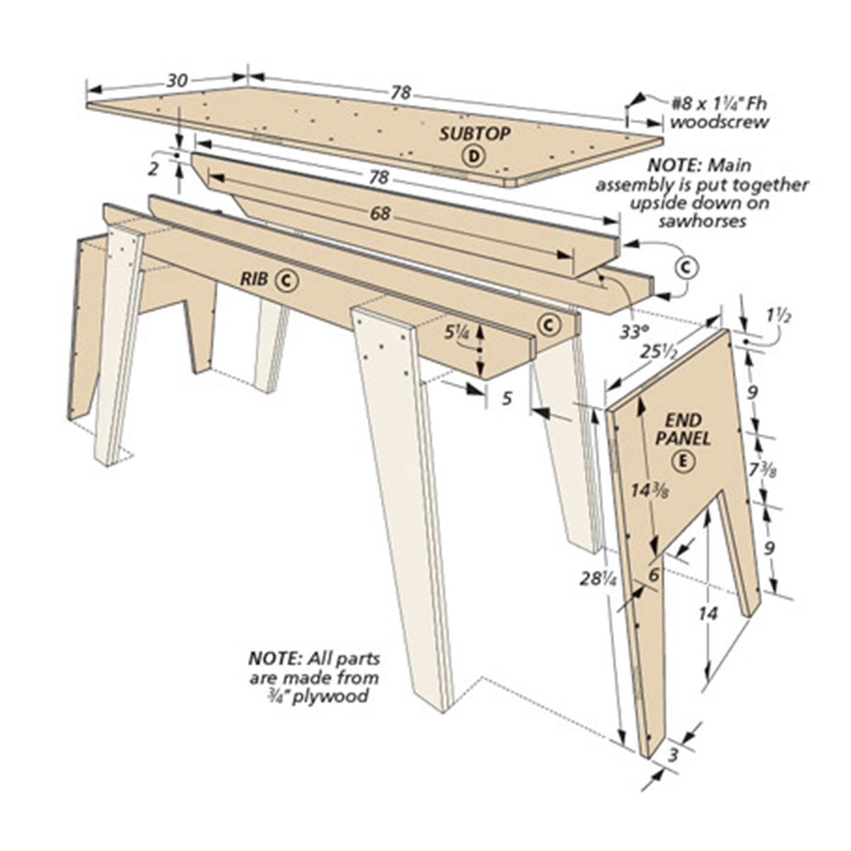 Woodsmith 5 Plywood Projects Standard Plan & Premium Shop Drawings
