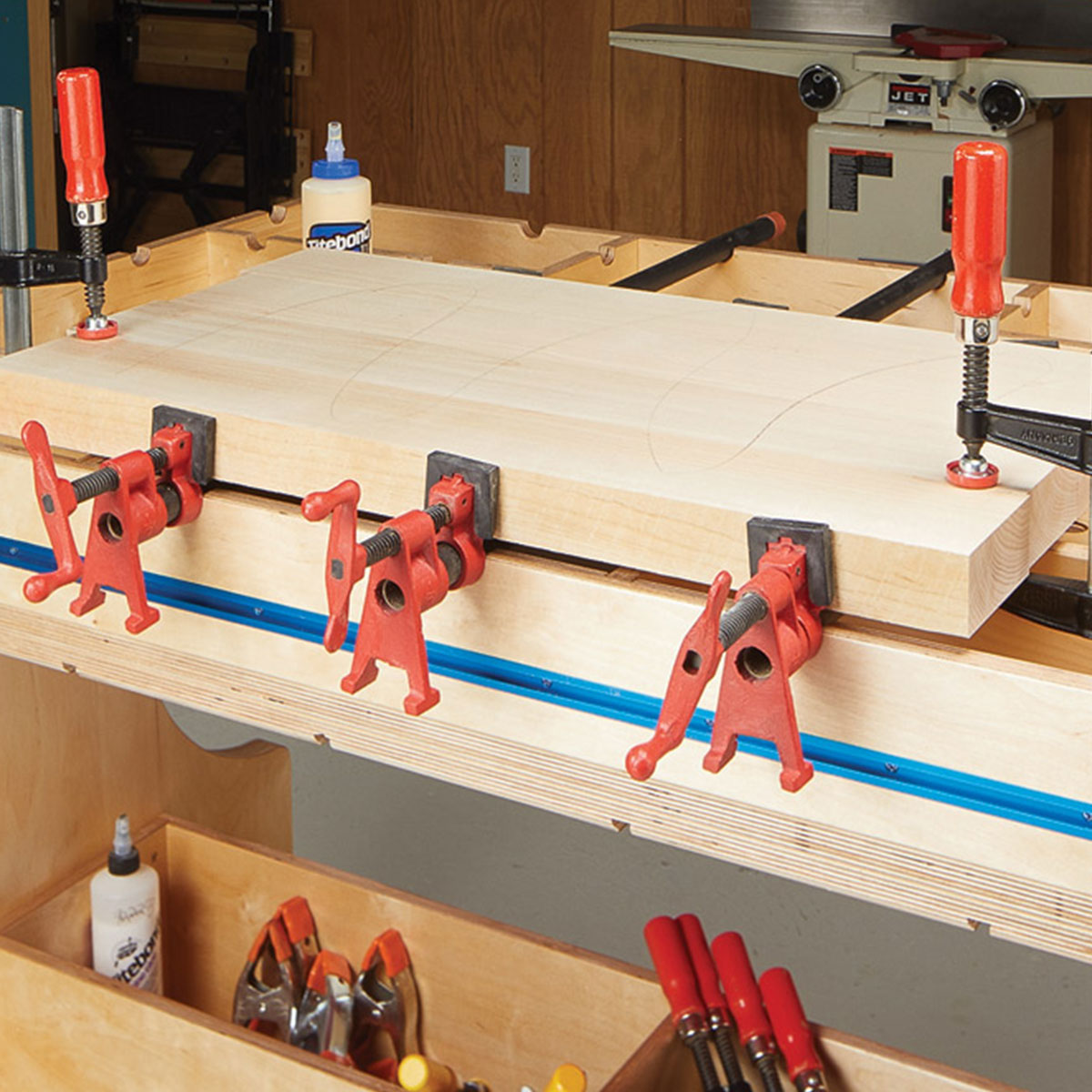 Woodsmith Mobile Clamping Station Standard Plan & Premium Shop Drawings