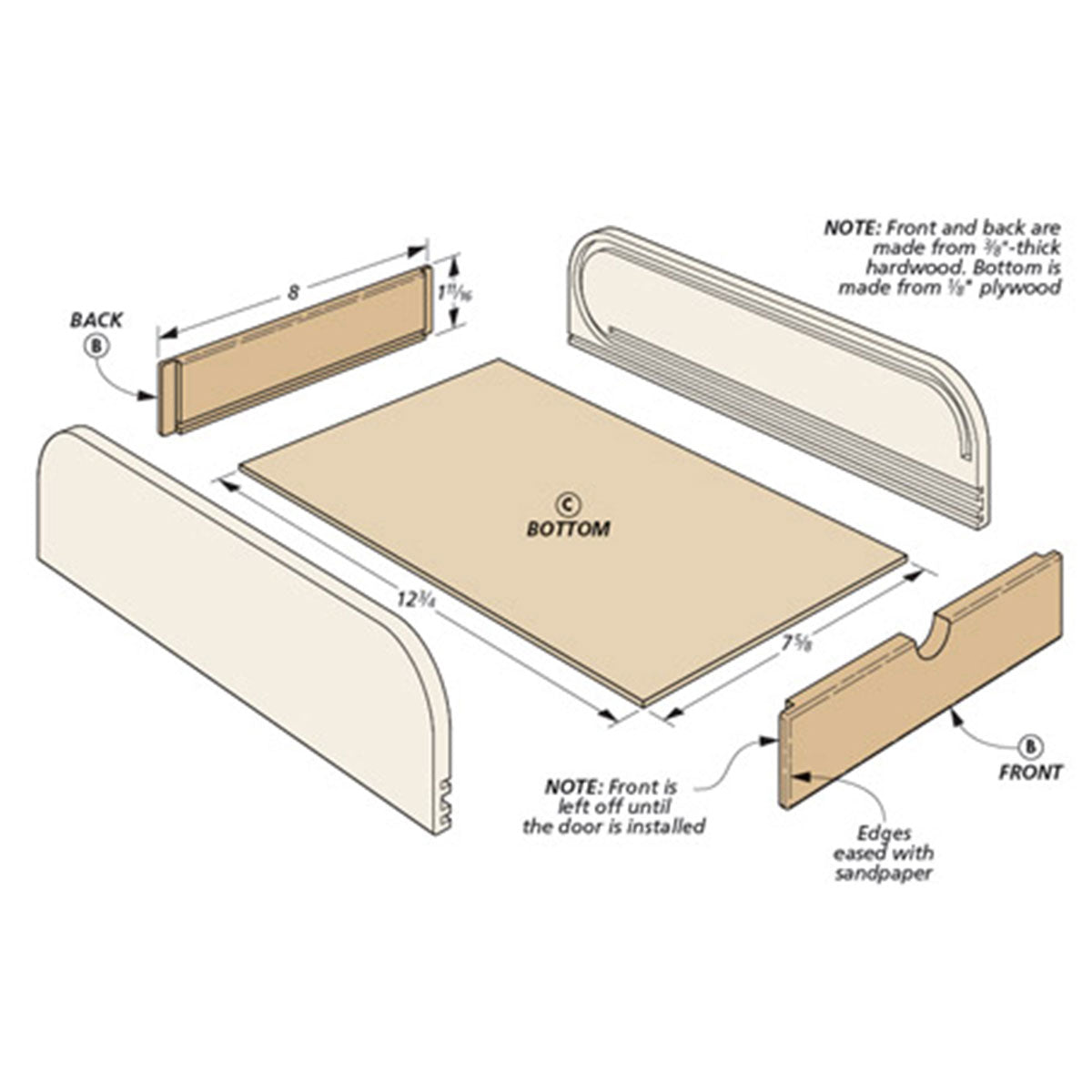 Woodsmith Roll-Top Chisel Case Standard Plan & Premium Shop Drawings