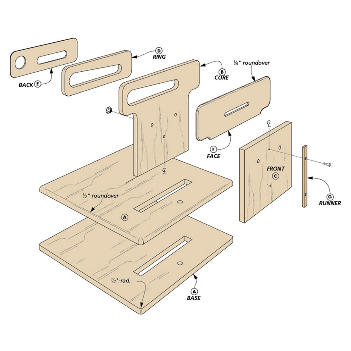 Woodsmith Horizontal Mortising Machine Standard Plan & Premium Shop Drawings