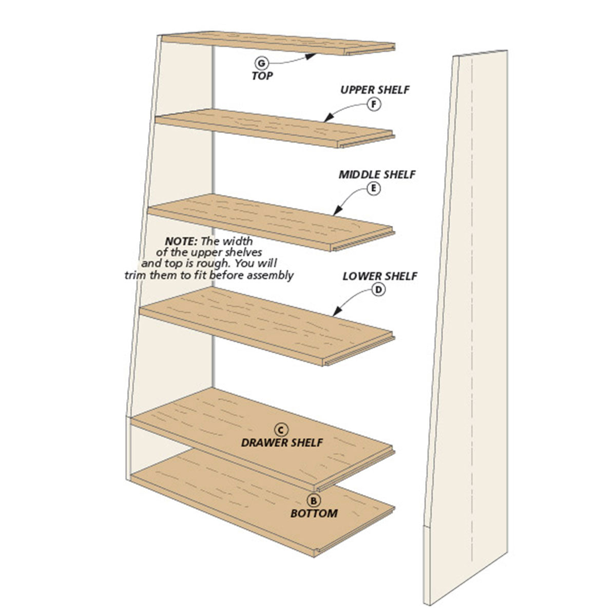 Woodsmith Slant-Front Bookcase Plan