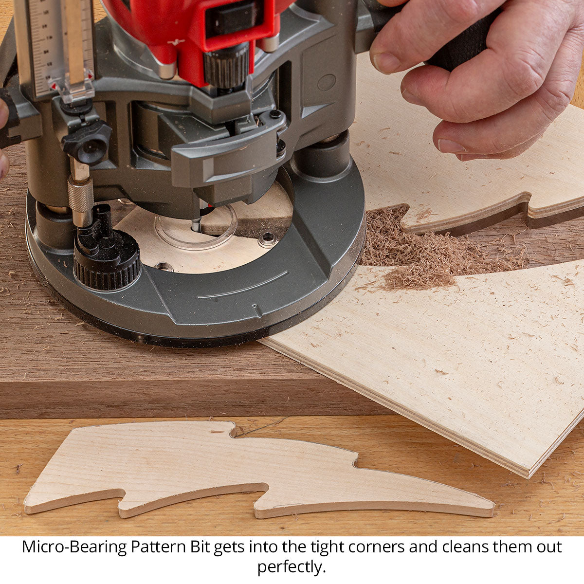 Micro Bearing Pattern Router Bits - Straight or Spiral - 1/4 Shank - Carbide Head