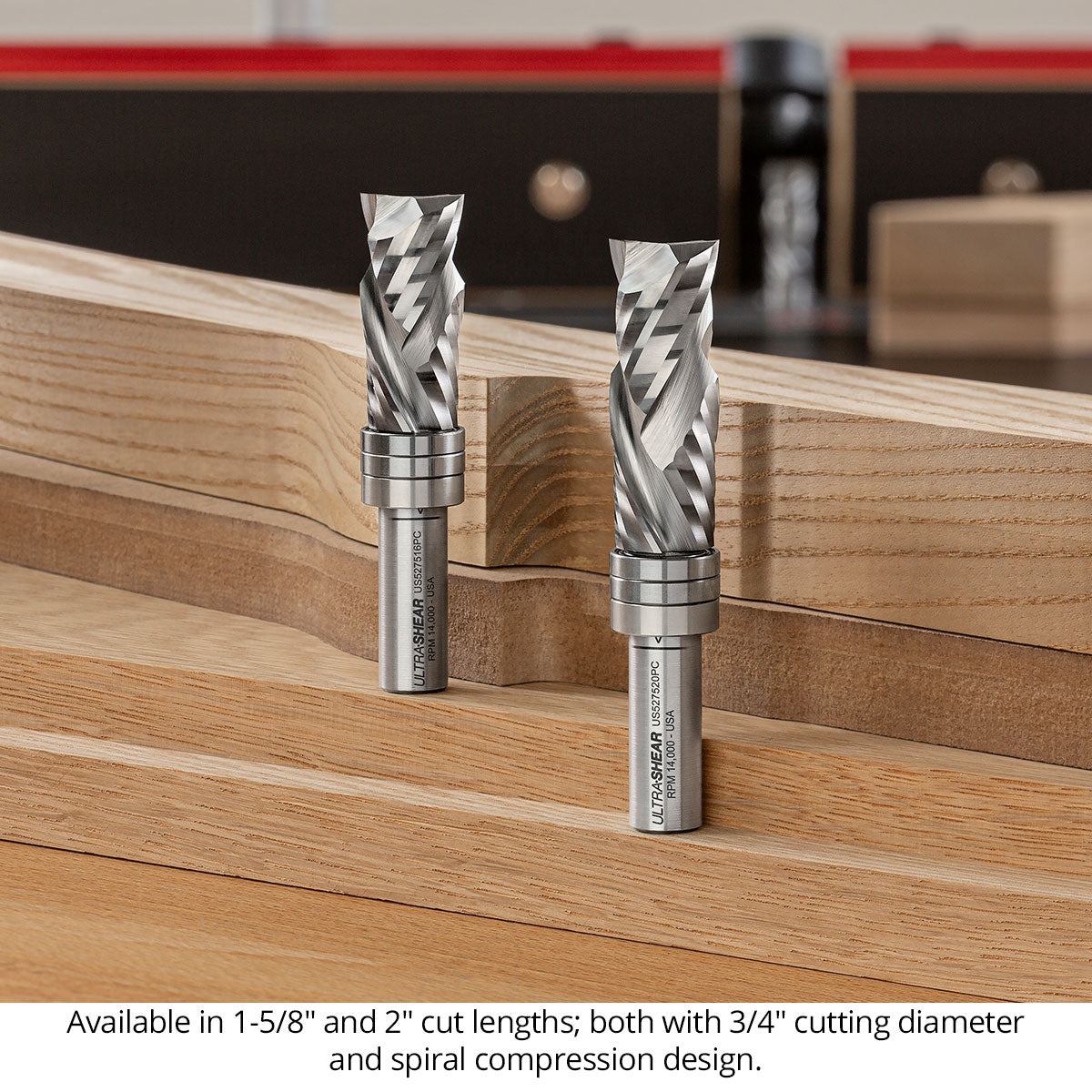 Compression Pattern & Mortising Router Bits - 1/2 Shank - Carbide Head - 2 Flute