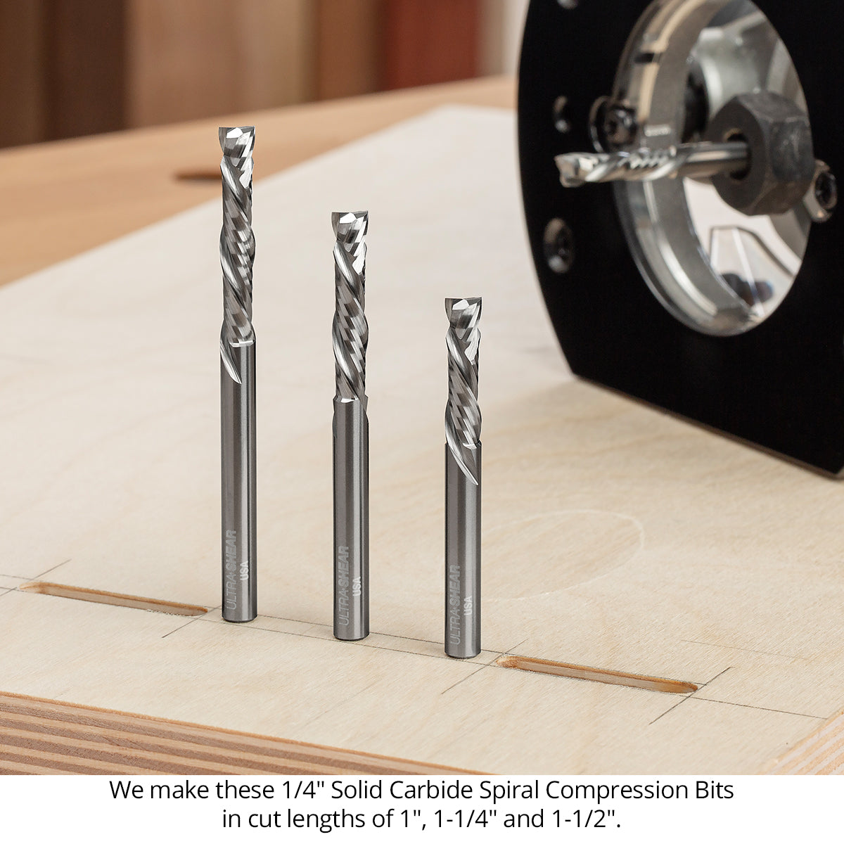 Compression Router Bits - 1/4 Shank - Solid Carbide