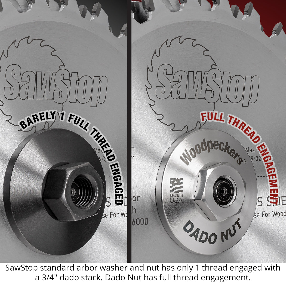 Dado Nut for SawStop Table Saws