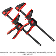 Bessey 18” EHKL360 One-Handed Trigger Clamp with Rotating Handle Pair - CLOSEOUT