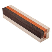 Exotic wood cutting board strip kit with different wood types on a white background