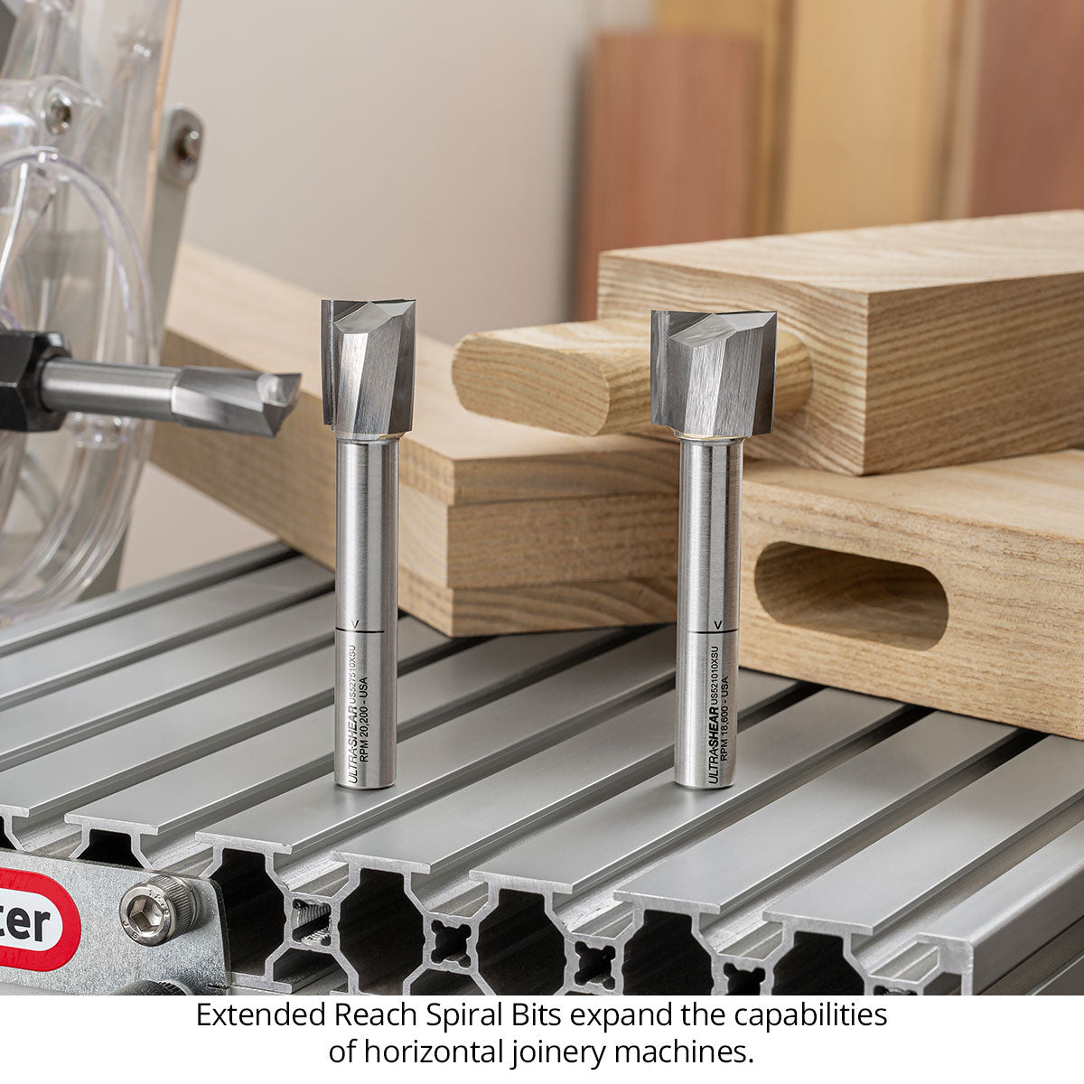 Extended Reach Up-Cut Spiral Joinery Router Bits - Carbide Head - 2 Flute - 1/2 Shank