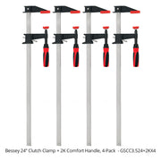 BESSEY 24” CLUTCH CLAMP + 2K HANDLE - 4 PACK - CLOSEOUT