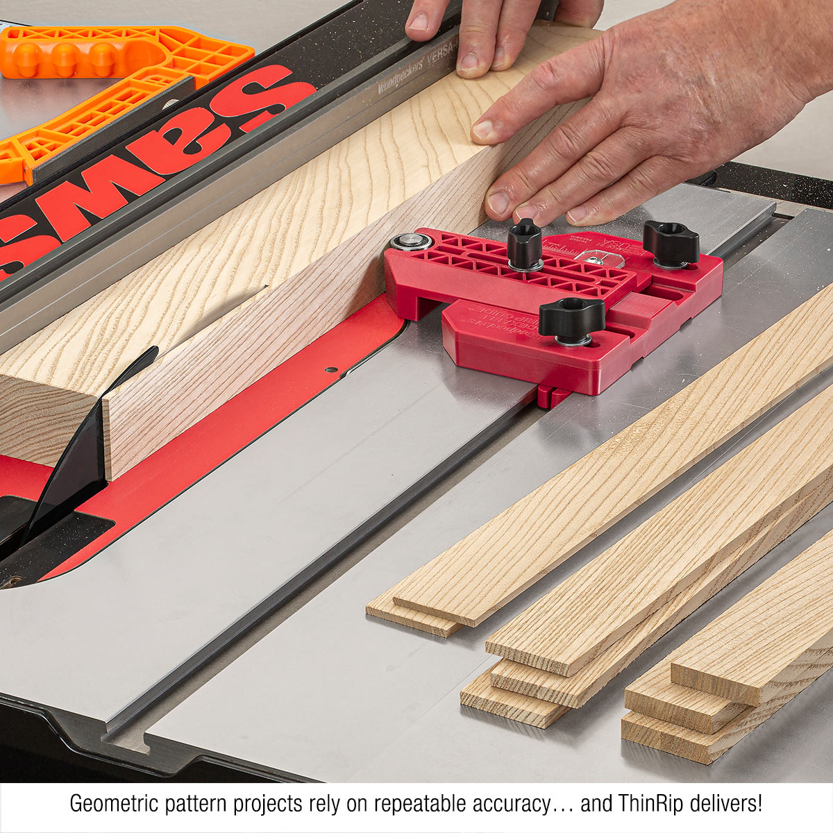 Ripping thin strips on table saw with inDEXABLE ThinRip.