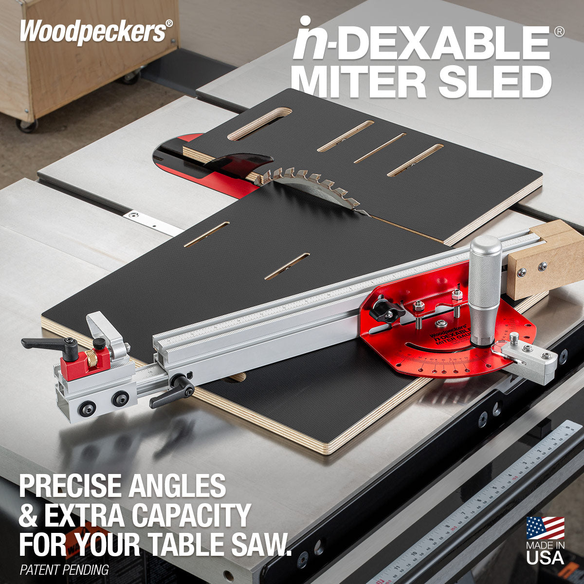 in-DEXABLE Miter Sled w/ Drop Zone