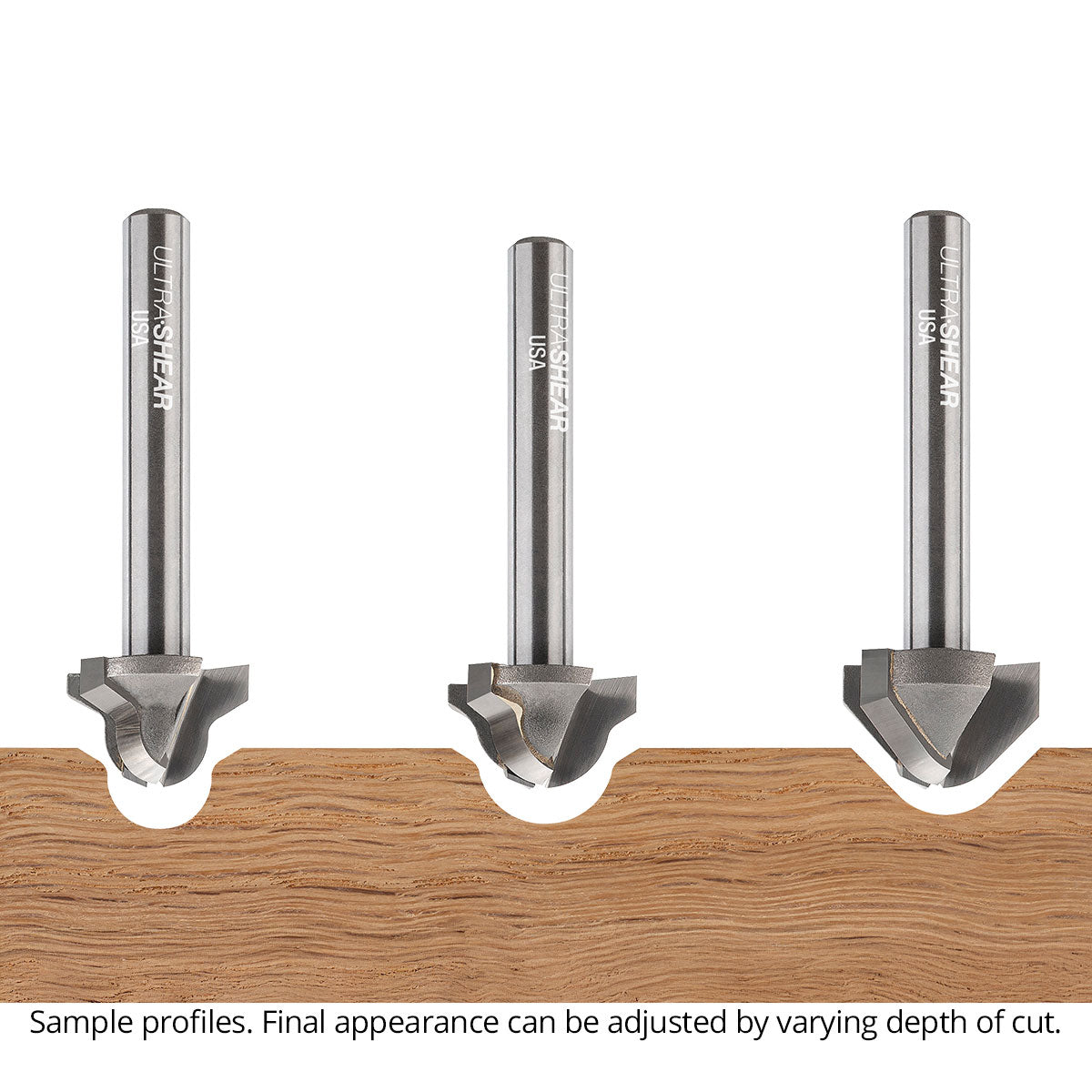 Juice Groove Router Bits - Round Nose - Carbide Tipped - 3-Flute