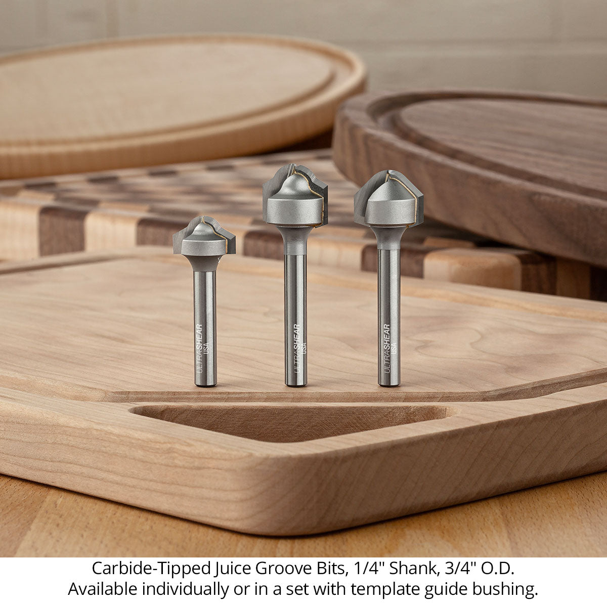 Juice Groove Router Bits - Round Nose - Carbide Tipped - 2-Flute