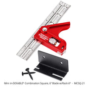 Mini in-DEXABLE Combo Square - 6 Inch Blade - Includes Rack-It - OPEN BOX