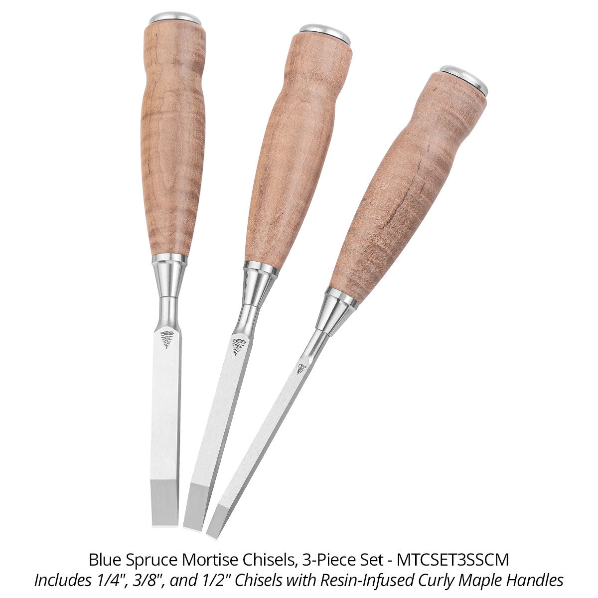 Blue Spruce Mortise Chisel 3 Piece Set