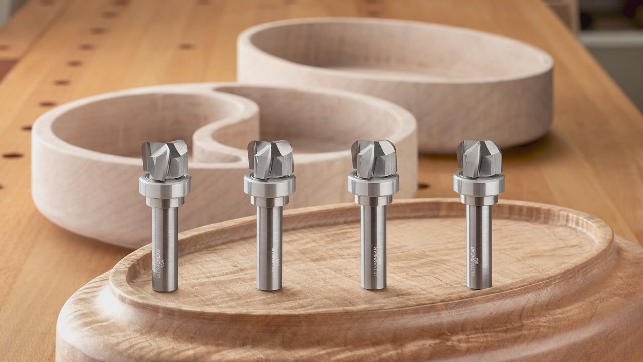 Load video: Big Bowl Router Bits - Carbide Head - 3-Flute