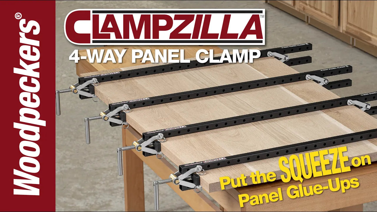 Load video: Clampzilla 3.0 4-Way Panel Clamp