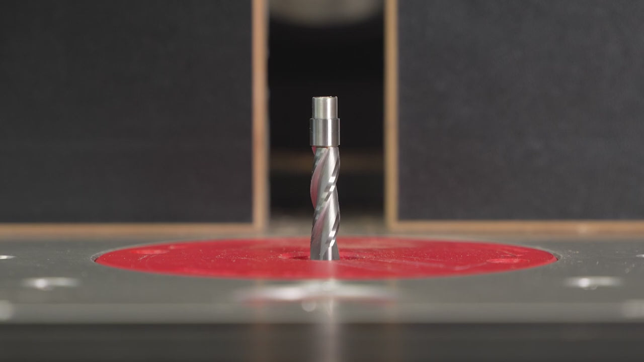Load video: Flush Trim Router Bits - Solid Carbide - 1/4 Diameter - 3 Flute