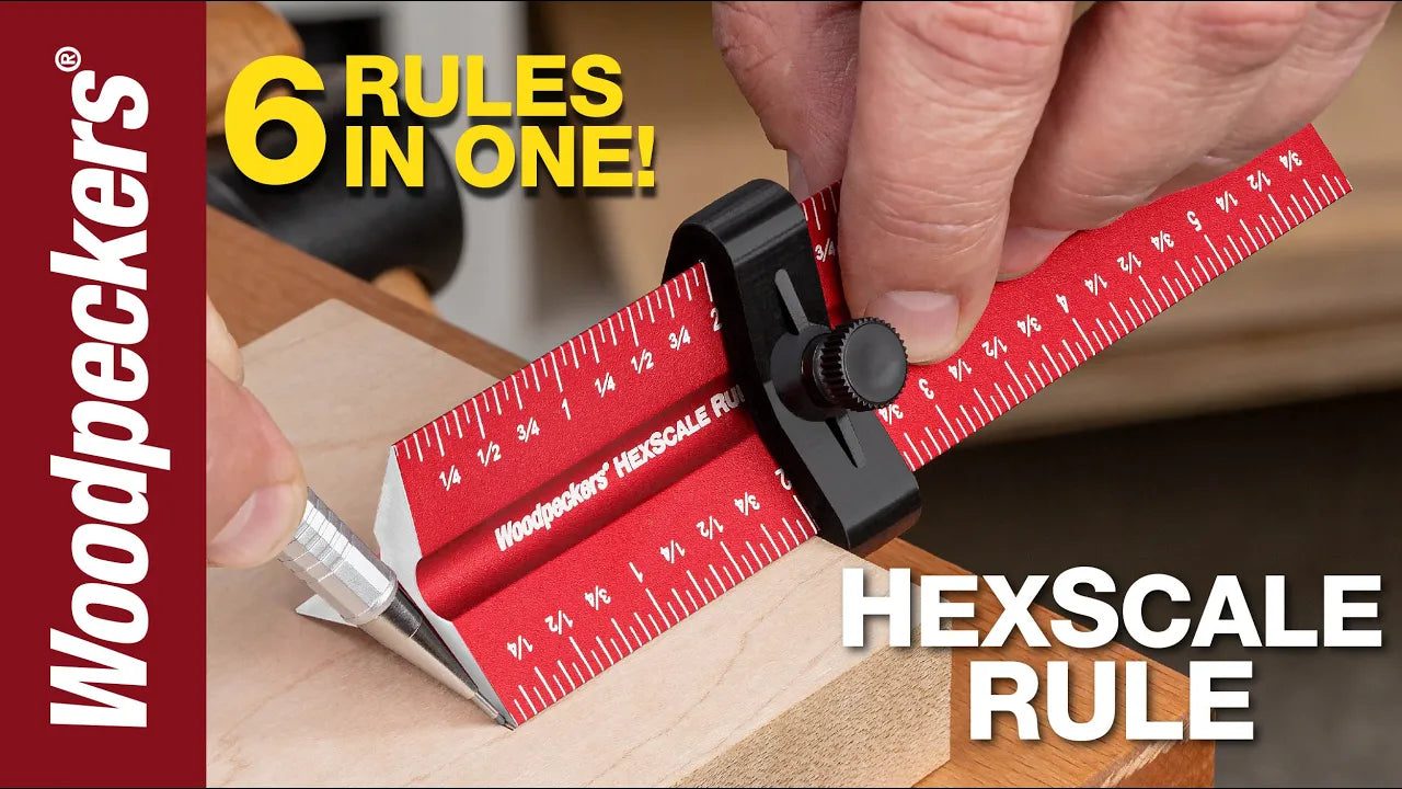 Load video: Woodpeckers HexScale 6-In-1 Rule Video