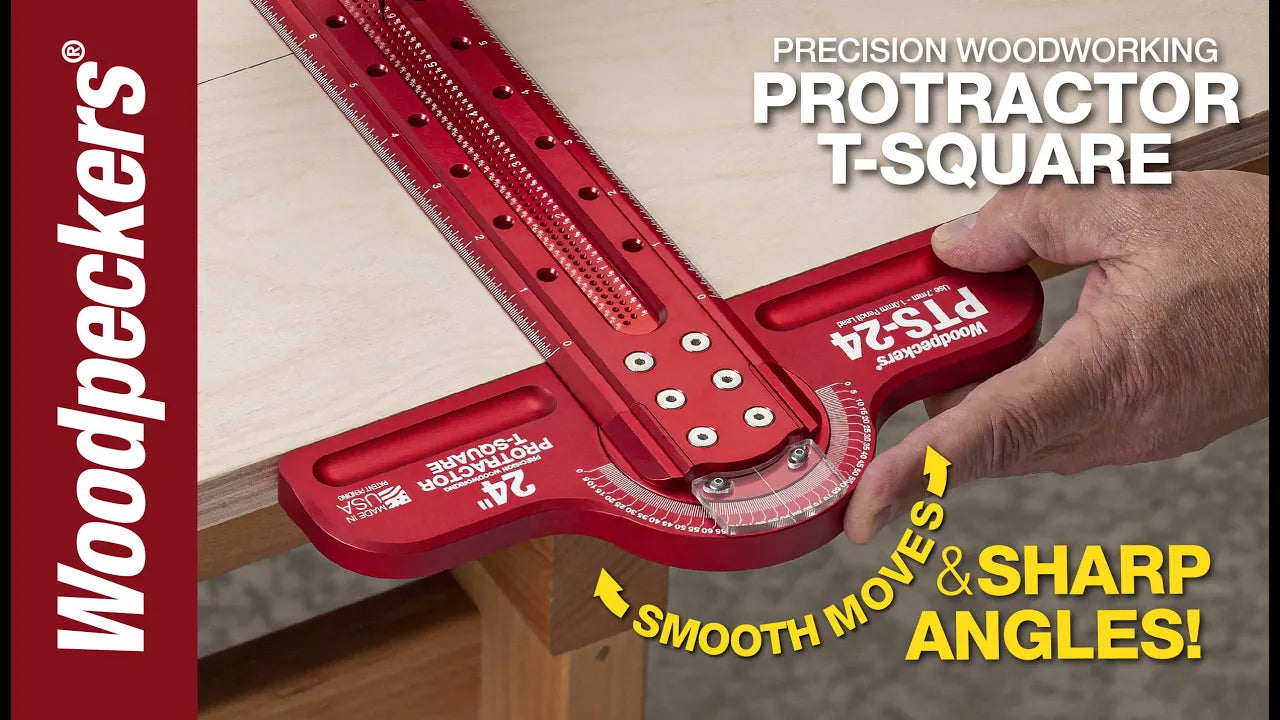 Load video: Woodpeckers Precision Woodworking Protractor T-Square Video