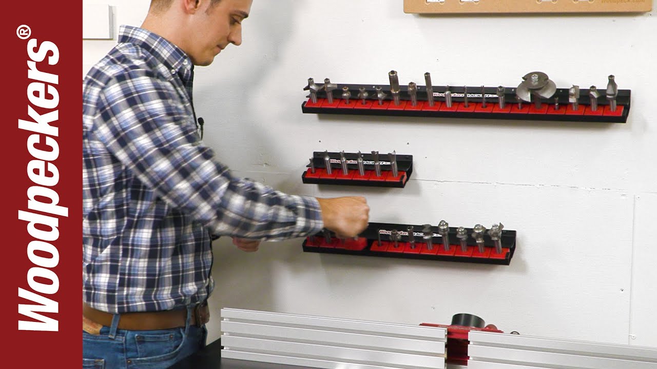 Load video: woodpeckers rackbit router bit storage system video