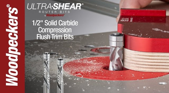 Load video: Ultra-Shear 1/2 Shank Compression Flush Trim Router Bit Video