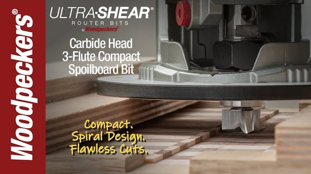 Load video: Ultra-Shear 3/4" Diameter Carbide Head Compact Spoilboard Router Bit Video