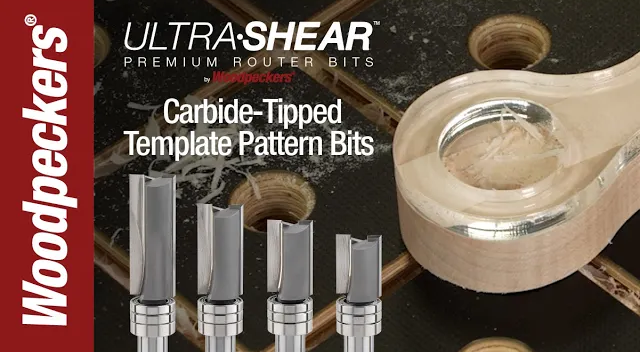 Load video: Ultra-Shear 1/2 Shank 3/4 Diameter Carbide Tipped Template Pattern Router  Bits Video