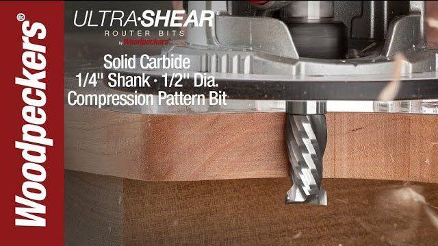 Load video: Ultra-Shear Compact Compression Pattern &amp; Mortising Router Bit Video