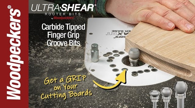 Load video: Ultra-Shear Finger Grip Groove Router Bits Video