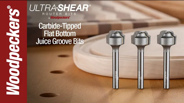 Ultra-Shear Juice Groove Router Bits Flat Bottom - 2 Flute Carbide Tipped Video