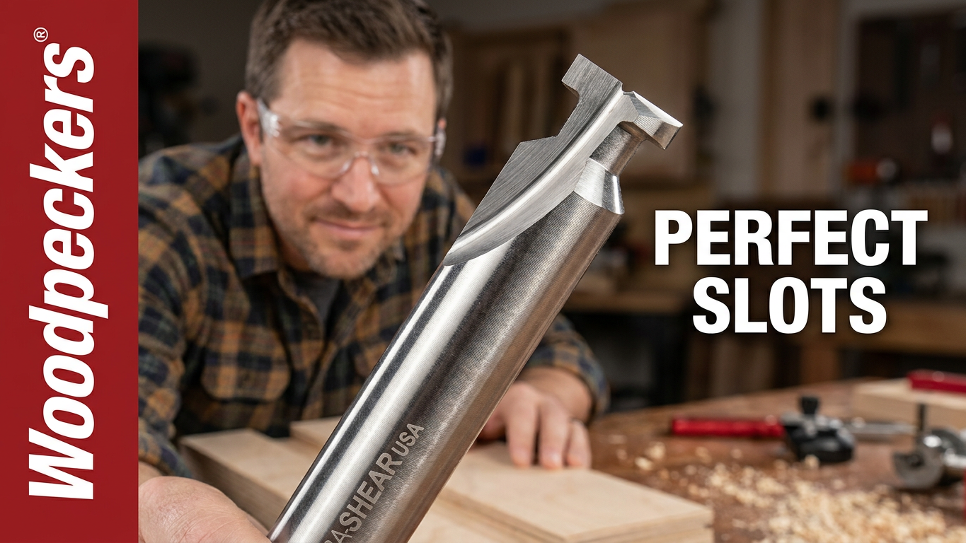 Load video: Ultra-Shear Miter Gauge T-Slot Router Bit Video