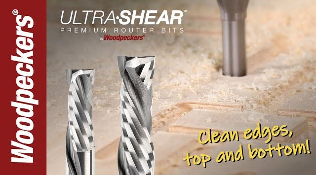 Load video: Ultra-Shear Short Up-Cut Mortising Compression CNC Router Bits