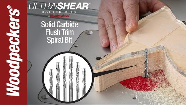 Ultra-Shear Solid Carbide 1/4 Diameter 2-Flute Spiral Flush Trim Router Bit Video
