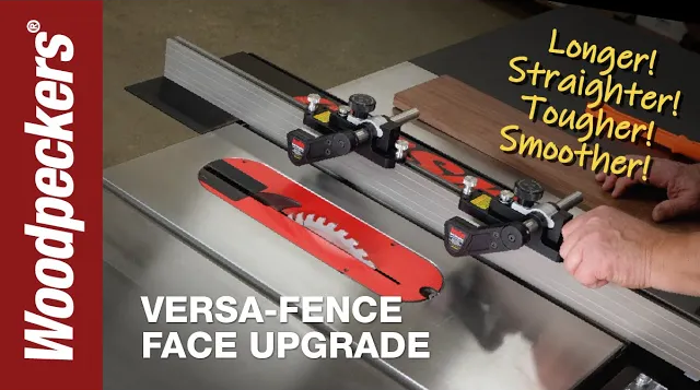 Load video: Woodpeckers Versa-Fence Upgrade for SawStop Fence Face Video