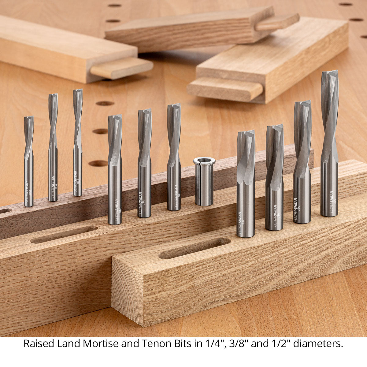 Raised Land Mortise and Tenon Router Bits - Solid Carbide