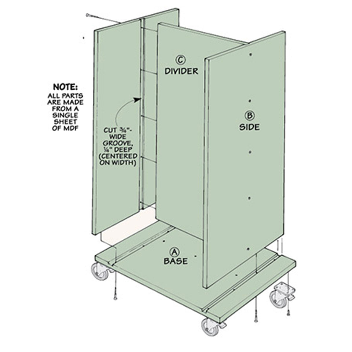 Woodsmith Roll-Around Clamp Cart Plan