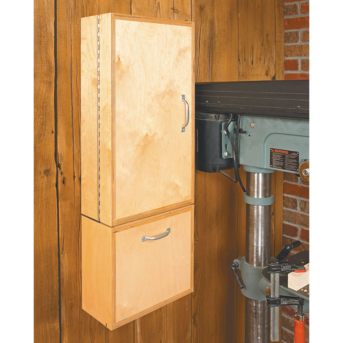 Woodsmith Drill Press Accessory Cabinet Standard Plan & Premium Shop Drawings