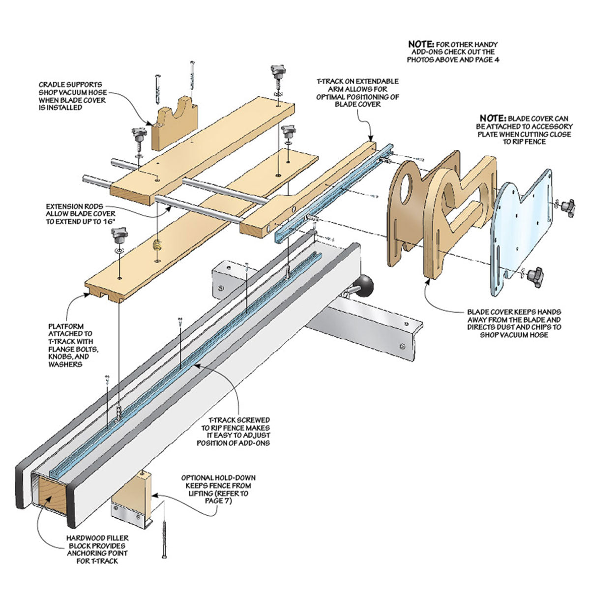 Woodsmith Rip Fence Accessory System Printed Standard Plan & Premium Shop Drawings
