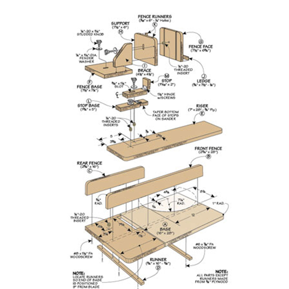 Woodsmith Locking Rabbet Jig Standard Plan & Premium Shop Drawings