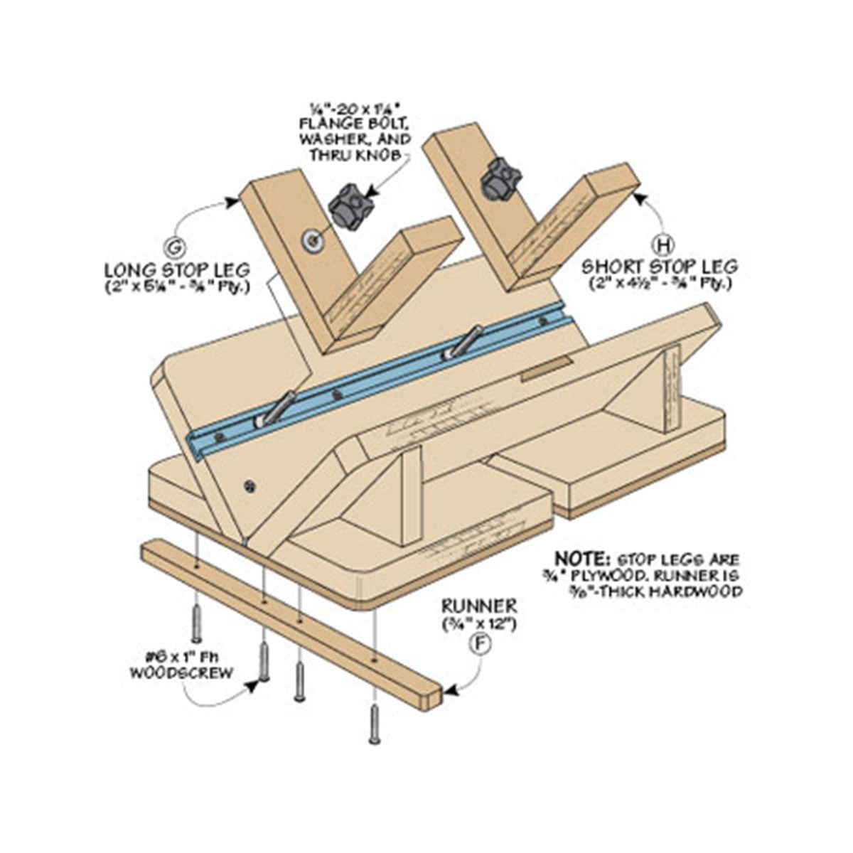Woodsmith Router Table Dovetail Key Jig Standard Plan & Premium Shop Drawings