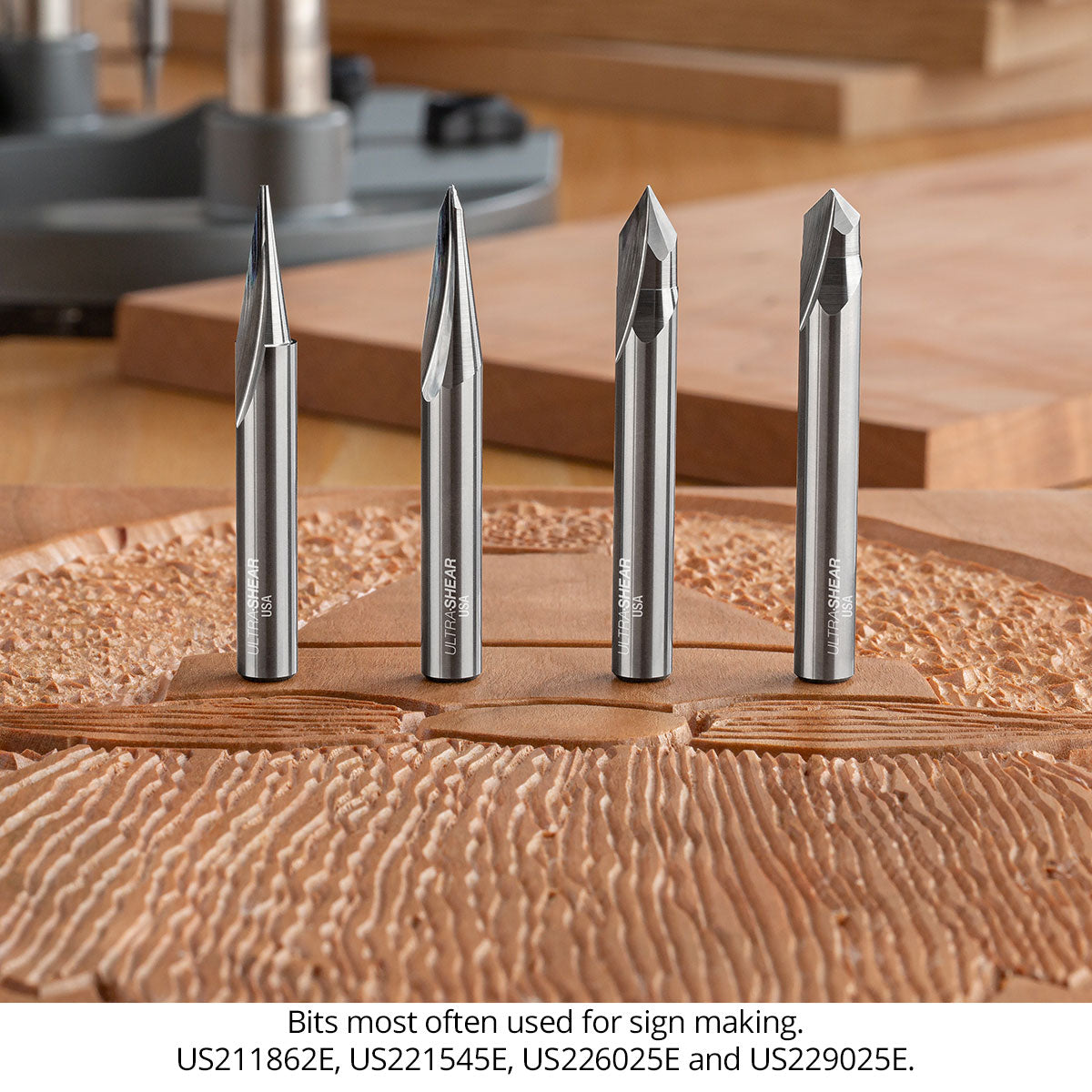 Engraving Router Bits for Freehand Sign Making - Solid Carbide
