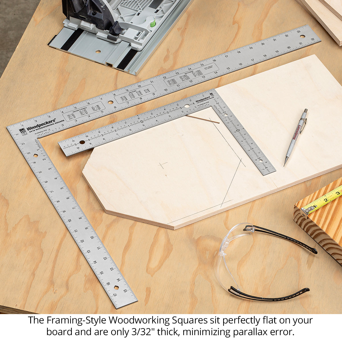 129 & 2418 Stainless Steel Framing Style Woodworking Squares Closeout