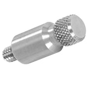 Metallic starting pin with textured knob on a white background