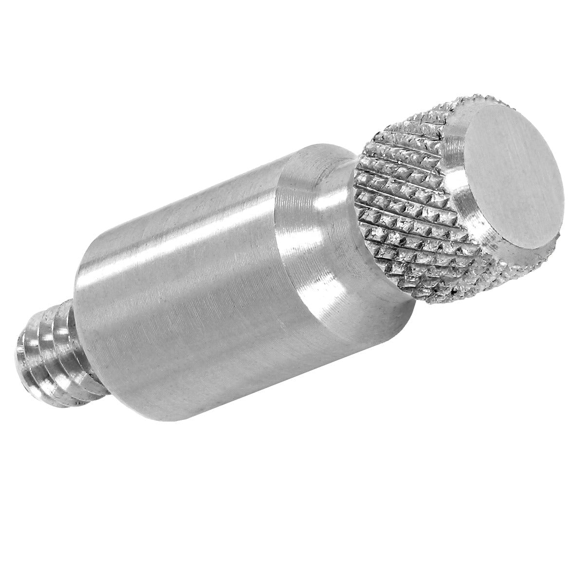 Metallic starting pin with textured knob on a white background