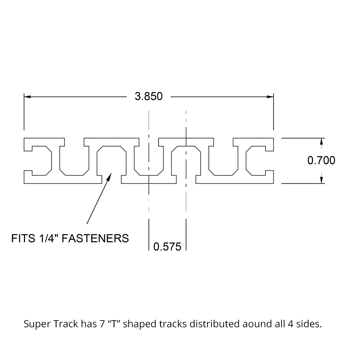 Super Track - 7 Slot T-Track