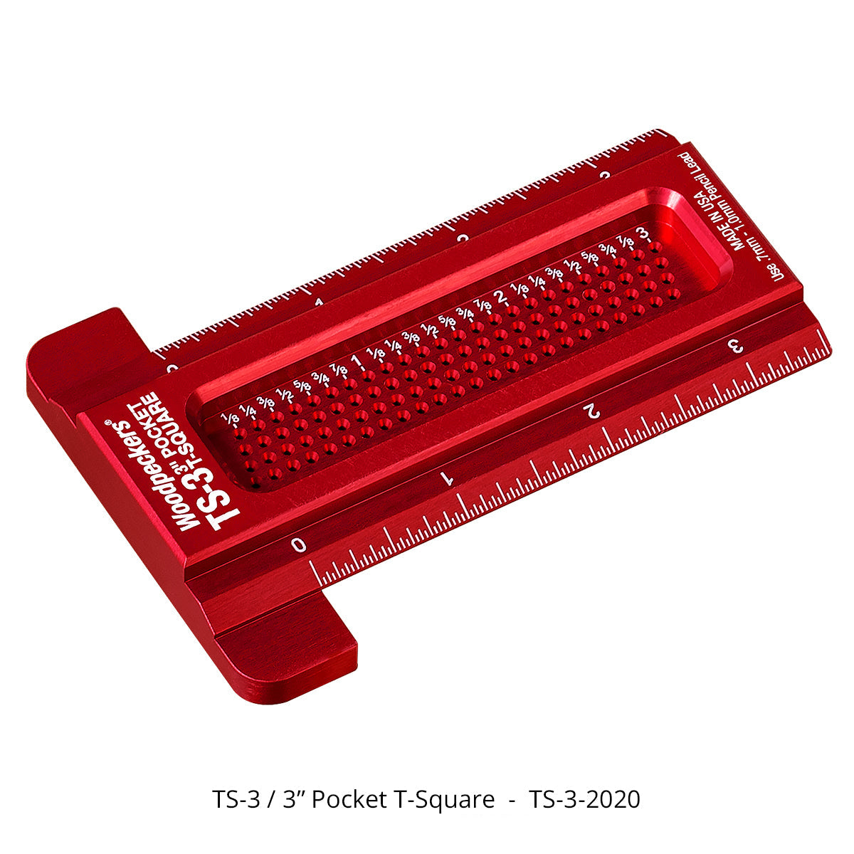 Red pocket T-square tool on a white background